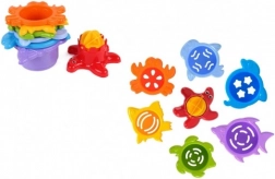 Vízhez és homokhoz való rakosgató poharak – tengeri állatkák, 7 darab