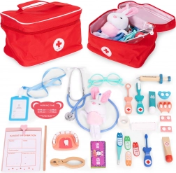 Fából készült orvosi készlet táskával gyerekeknek, 28 db – ECOTOYS
