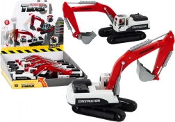 Fém lánctalpas kotrógép piros-fehér