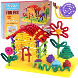 Kreatív hajlítható építőkészlet makarónik, pálcikák – 150 darab