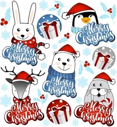 Karácsonyi vasalható állatkák kicsi íven