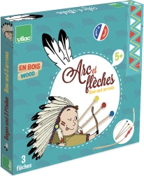 Gyerek íjászkészlet fa anyagból, színes tapadókorongos nyilakkal