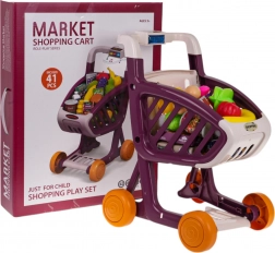 Interaktív bevásárlókocsi fényekkel és zenével, 41 darab – Piros