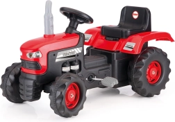 Nagy piros pedálos traktor Dolu