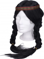 Paróka fekete fonatokkal indián jelmezhez