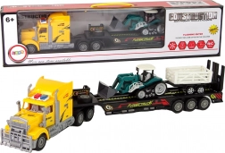 Távirányítós teherautó 60 cm-es pótkocsival és világítós markolóval