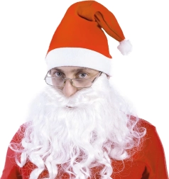 Hosszú, hófehér Santa-szakáll gumipánttal