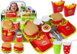 Hamburgeres sültkrumpli készlet tálcával