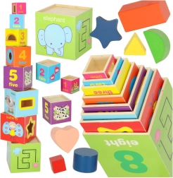 Fa Oktató Torony XXL Alakzatokkal és Számokkal való Tanulással