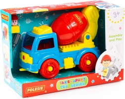 Szétszerelhető betonkeverő szerszámokkal és figurával, 29 darab