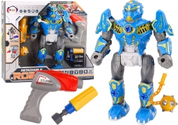 kék csavarozható robot fúróval, fényekkel és hangokkal