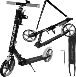 Városi összecsukható roller nagy, 200 mm-es kerekekkel és lábfékkel – Szürke