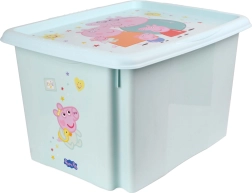 Peppa Pig műanyag tárolódoboz fedéllel, 30 l