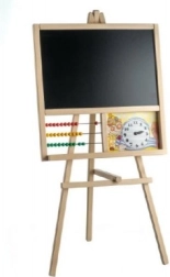 Fa állványos tábla számlálóval és órával