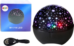 Csillagprojektor éjjeli fény Hangszóró 2 az 1-ben fekete