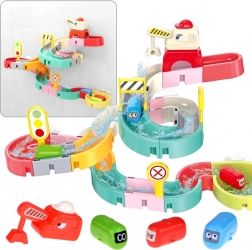 Vizes fürdőkádas autópálya készlet lejtőkkel és tapadókorongokkal, 37 darab