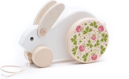 Nagy fehér fa húzható nyuszi Bajo