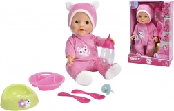 New Born Baby baba cicás pizsamában, 30 cm