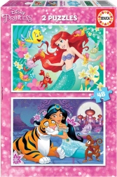EDUCA Puzzle Disney hercegnők: Ariel és Jázmin 2x48 darab