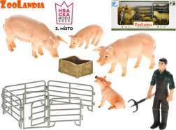 Zoolandia gazdasági állatfigurák készlete kölykökkel és kiegészítőkkel