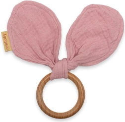 New Baby Ears rózsaszín muszlinos rágóka
