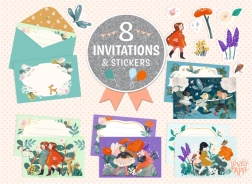 DJECO meghívók ajándékszett – Garden Friends