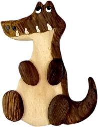 Fa krokodil mágnes – kézzel készített dekoráció