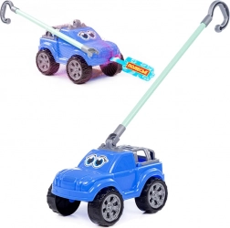 Kék kisautó fogantyúval gyerekeknek