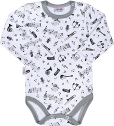 New Baby Music hosszú ujjú pamut baba body