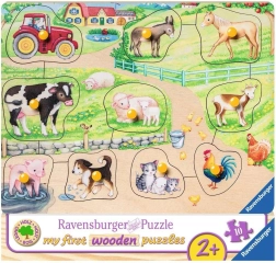 Ravensburger fa beillesztő kirakó Reggel a farmon