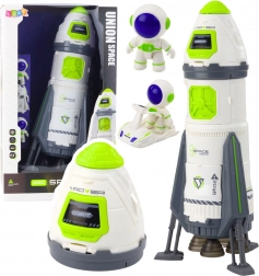 Űrrakéta űrhajósokkal és járművel – fény- és hangeffektek