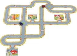 GOKI padlóra helyezhető autópálya – 45 elem + 2 fém kisautó