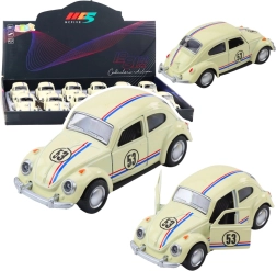 Fém klasszikus Bogár 1:32 felhúzós hajtással, nyitható ajtókkal, bézs