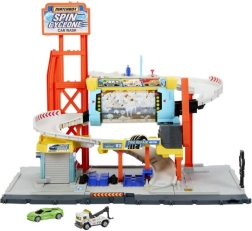 Matchbox turbo ciklon autómosó – többszintes játékszett rámpával és szervizzel