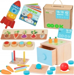 Montessori oktatódoboz Tooky Toy 7 az 1-ben