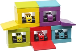 Vidám versenyek CUBIKA – fa építőkészlet 30 darabbal