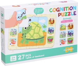 Kétoldalas állatkás puzzle 27 darabos 25 × 18 cm