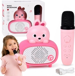 Interaktív gyerek karaoke bluetooth mikrofonnal és hangszóróval – nyuszi