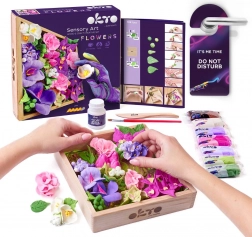 Kreatív modellező készlet virágokkal fa keretben