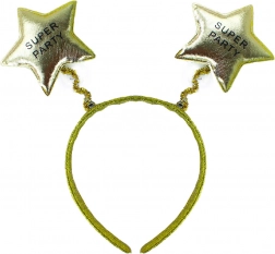 Farsangi fejpánt Super Party arany színben