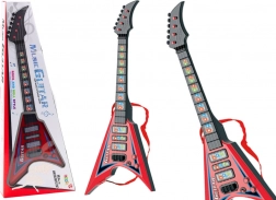 Gyerek elektromos gitár effektekkel és dallamokkal – piros