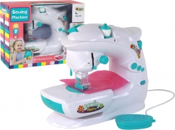 Gyerek varrógép, mint az igazi, fehér, elemmel működő