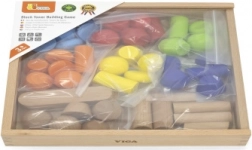 Fa geometriai építőkészlet 52 db Viga