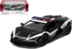 Lamborghini Revuelto rendőrségi fém modell Pull Back