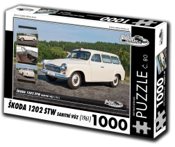 Retro autós puzzle Škoda 1202 STW mentőautó 1000 darab
