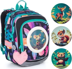 Topgal könnyű iskolatáska erdei állatkák