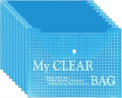 Átlátszó mappa pattintós zárással kék A4