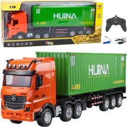 RC teherautó konténerrel 1:18 zöld HUINA