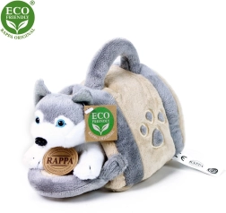 Plüss husky hordozható kuckóval 13 cm eco-friendly