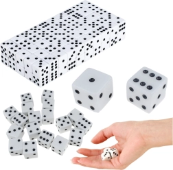 Klasszikus dobókocka készlet 1–6, fehér, 100 db